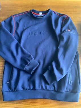 G Fore Operative Navy Men’s Crewneck Sweater with Red Piping size L